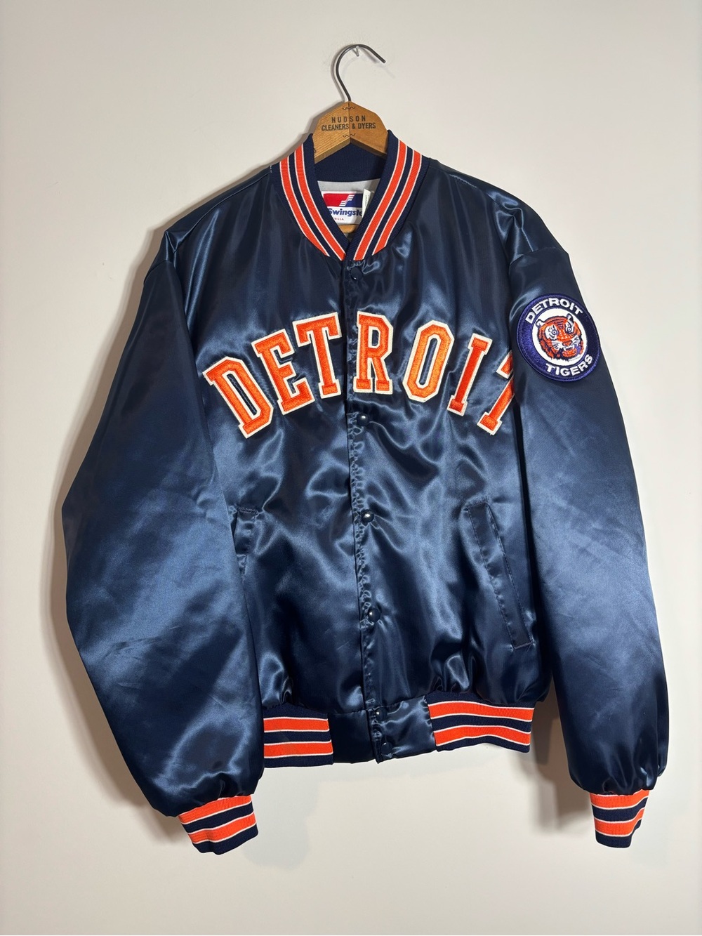 Vintage 80s Detroit Tigers Satin Large Swingster MLB Jacket
